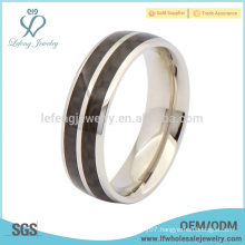 New arrival titanium silver ring,black enamel bank ring